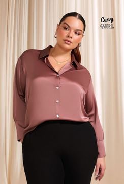 Picture of CURVY GIRL ELEGANT SATIN BLOUSE